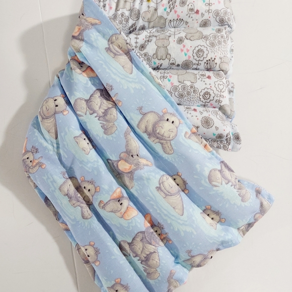 Therapeutic heating-cooling rice bag, heat pad, cold pack, Hippos, Elephants - Picture 1 of 6